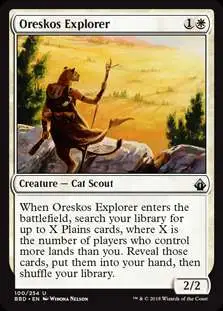 MtG Trading Card Game Battlebond Uncommon Oreskos Explorer #100