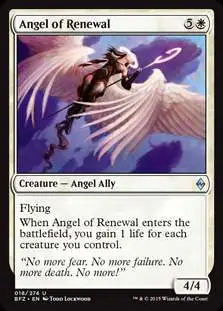 MtG Trading Card Game Battle for Zendikar Uncommon Foil Angel of Renewal #18