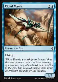 MtG Trading Card Game Battle for Zendikar Common Cloud Manta #71