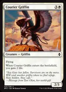 MtG Trading Card Game Battle for Zendikar Common Foil Courier Griffin #21