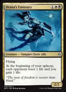 MtG Trading Card Game Battle for Zendikar Uncommon Drana's Emissary #210