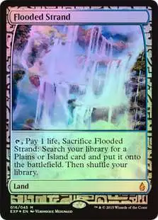 MtG Trading Card Game Battle for Zendikar Rare Flooded Strand [Full Art Expedition]