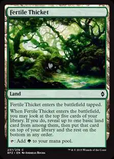 MtG Trading Card Game Battle for Zendikar Common Fertile Thicket #237