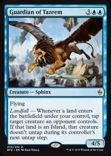 MtG Trading Card Game Battle for Zendikar Rare Guardian of Tazeem #78