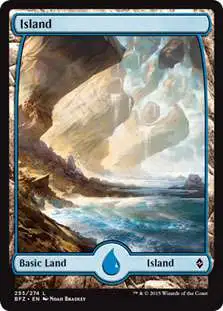 MtG Trading Card Game Battle for Zendikar Land Island #255 [Full-Art, Foil]