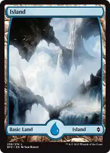 MtG Trading Card Game Battle for Zendikar Land Island #256 [Full-Art, Foil]