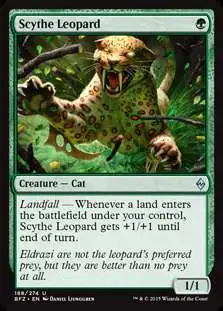 MtG Trading Card Game Battle for Zendikar Uncommon Scythe Leopard #188