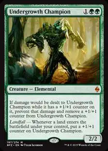 MtG Trading Card Game Battle for Zendikar Mythic Rare Foil Undergrowth Champion #197