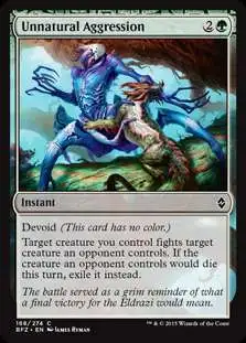 MtG Trading Card Game Battle for Zendikar Common Unnatural Aggression #168