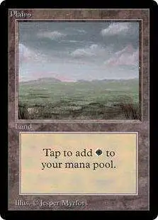 MtG Beta Basic Land Plains (A) [Moderately Played]