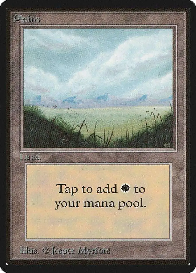 MtG Beta Land Plains (A) [Heavily Played]