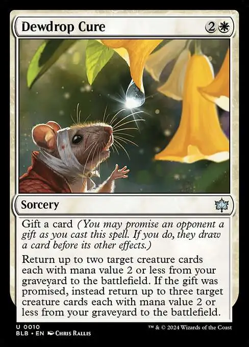 MtG Bloomburrow Uncommon Dewdrop Cure #10