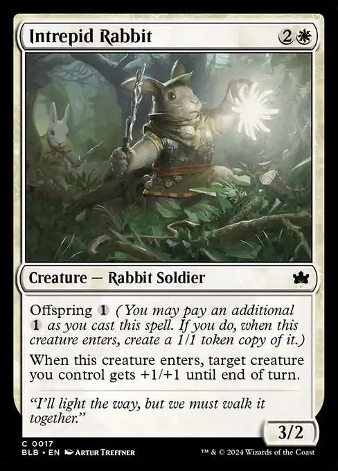 MtG Bloomburrow Common Intrepid Rabbit #17