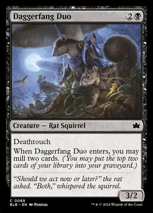 mill two cards mtg Magic The Gathering Bloomburrow Single Card Common Daggerfang Duo 89 TR&CI 121: Mill - How