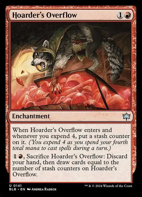 MtG Bloomburrow Uncommon Hoarder's Overflow #141