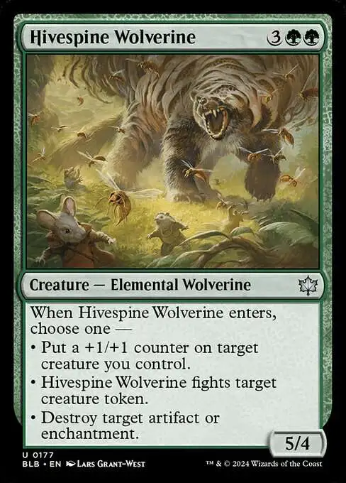 MtG Bloomburrow Uncommon Hivespine Wolverine #177