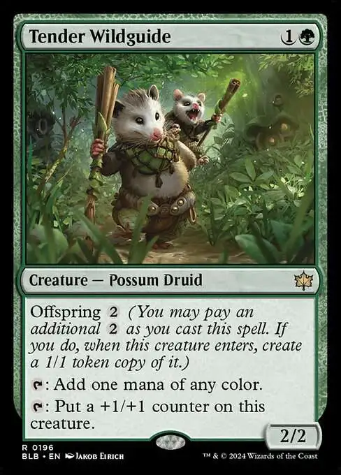 MtG Bloomburrow Rare Tender Wildguide #196