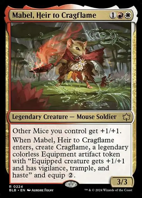 MtG Bloomburrow Rare Mabel, Heir to Cragflame #224 [Pre-Release]