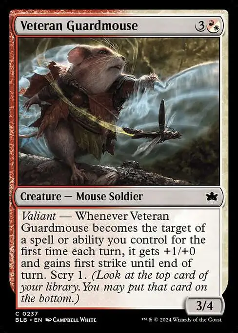 MtG Bloomburrow Common Veteran Guardmouse #237 MtG Bloomburrow Common Veteran Guardmouse #237