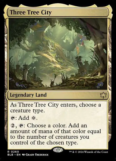 MtG Bloomburrow Rare Three Tree City #260 [Pre-Release]