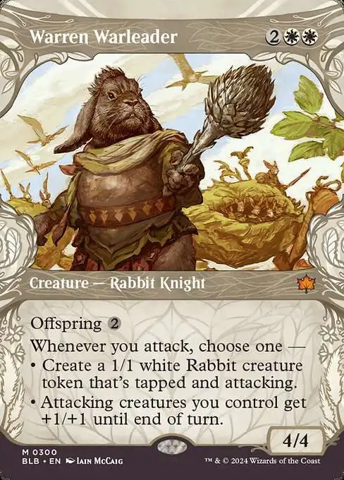 MtG Bloomburrow Mythic Rare Warren Warleader #300 [Showcase]
