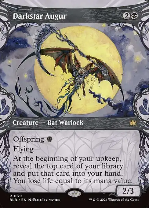 Magic The Gathering Bloomburrow Single Card Rare Darkstar Augur 311 Showcase FOIL - ToyWiz Magic The Gathering Bloomburrow Single Card Rare Darkstar Augur 311 Showcase FOIL - ToyWiz