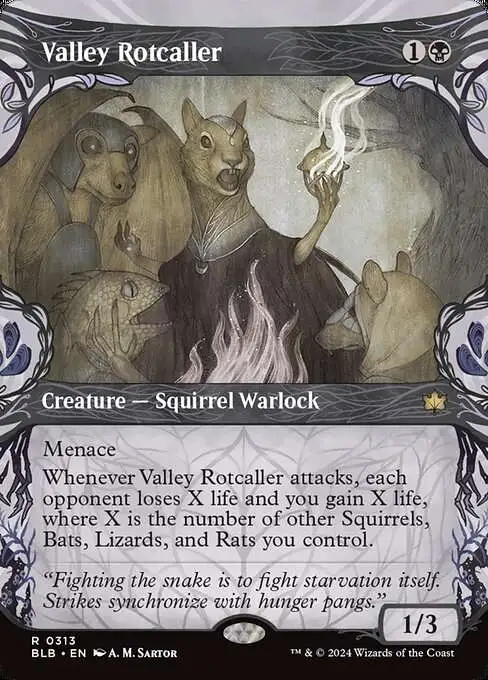 MtG Bloomburrow Rare Valley Rotcaller #313 [Showcase]