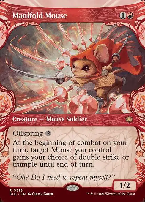 MtG Bloomburrow Rare Manifold Mouse #318 [Showcase FOIL]
