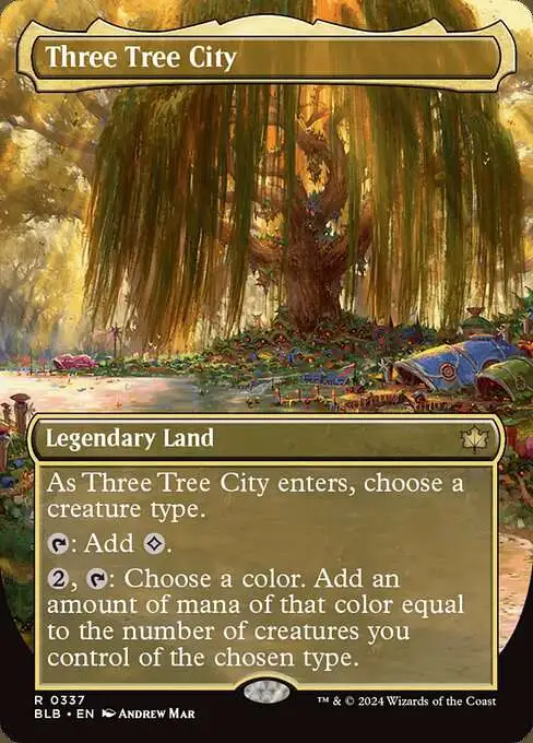 MtG Bloomburrow Rare Three Tree City #337 [Borderless FOIL]