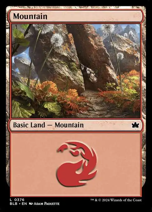 MtG Bloomburrow Common Mountain #376 [Deck Land FOIL]