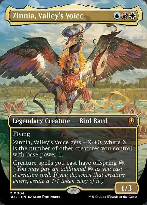 MtG Bloomburrow Commander Mythic Rare Zinnia, Valley's Voice #4 [Commander]