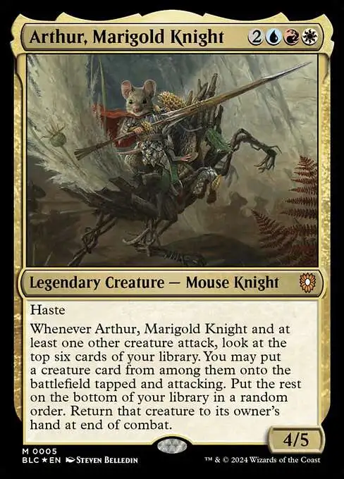 MtG Bloomburrow Commander Mythic Rare Arthur, Marigold Knight #5 [Commander]