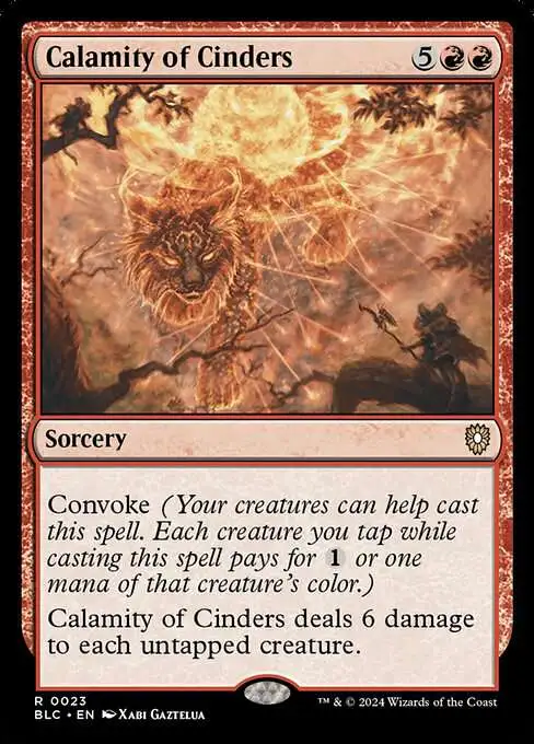 MtG Bloomburrow Commander Rare Calamity of Cinders #23