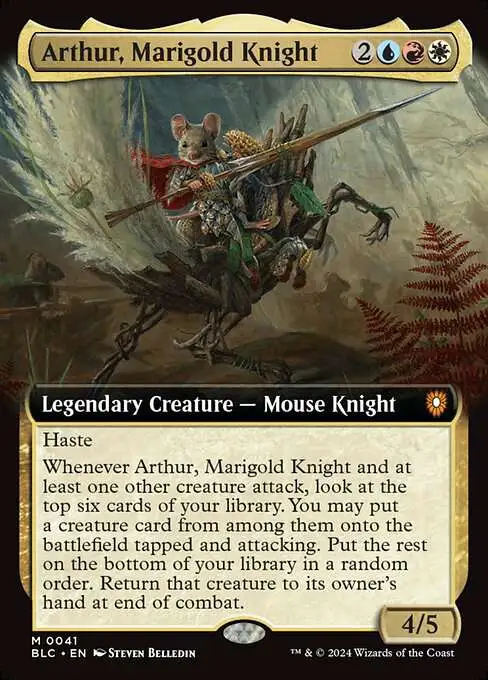 MtG Bloomburrow Commander Mythic Rare Arthur, Marigold Knight #41 [Extended Art]