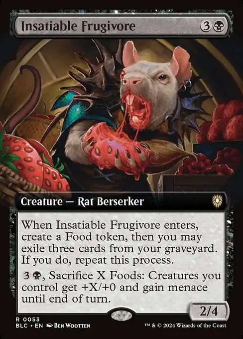 Magic The Gathering Bloomburrow Commander Single Card Rare Insatiable  Frugivore 53 Extended Art - ToyWiz