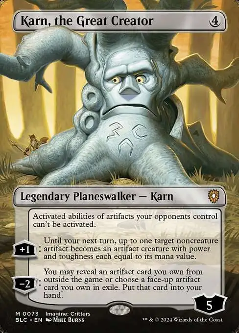 MtG Bloomburrow Commander Mythic Rare Karn, the Great Creator #73 [Borderless]
