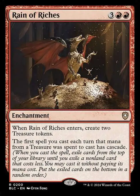 Magic The Gathering Bloomburrow Commander Single Card Rare Rain of Riches  200 - ToyWiz