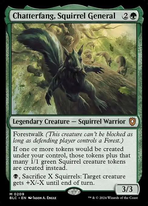 mtg bloomburrow squirrel cards Magic: The Gathering - COMMANDER Put a +1/+1 counter on each other Squirrel you control MtG Bloomburrow Commander Mythic Rare