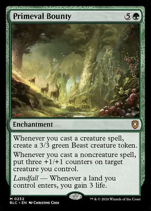 MtG Bloomburrow Commander Mythic Rare Primeval Bounty #232