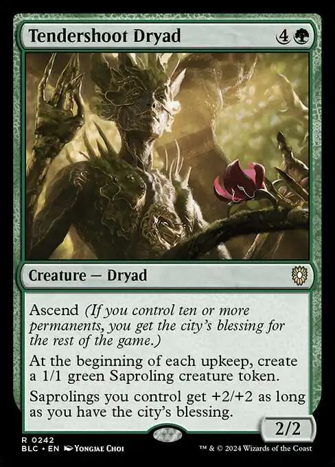 MtG Bloomburrow Commander Rare Tendershoot Dryad #242