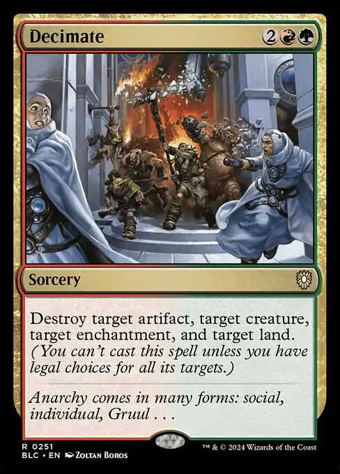 Magic The Gathering Bloomburrow Commander Single Card Rare Decimate 251 -  ToyWiz