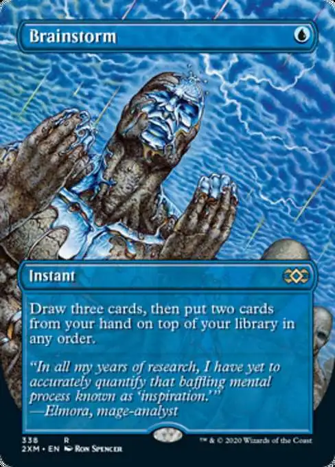 Magic The Gathering Double Masters Single Card Rare Brainstorm 338 Alternate Art Borderless - ToyWiz Magic The Gathering Double Masters Single Card Rare Brainstorm 338 Alternate Art Borderless - ToyWiz