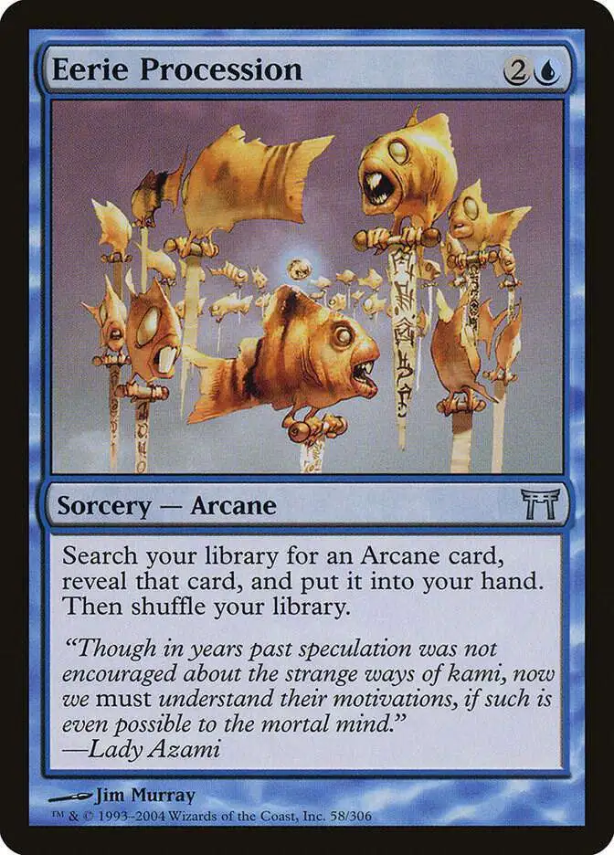 MtG Champions of Kamigawa Uncommon FOIL Eerie Procession #58 [Lightly Played]