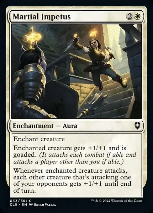 MtG Trading Card Game Commander Legends: Dungeons & Dragons Battle Common Martial Impetus #33