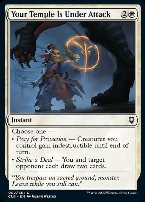 MtG Trading Card Game Commander Legends: Dungeons & Dragons Battle Common Your Temple Is Under Attack #52