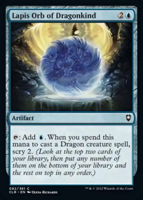 Magic The Gathering Trading Card Game Commander Legends Dungeons Dragons  Battle For Baldurs Gate Single Card Common Lapis Orb of Dragonkind 82 -  ToyWiz
