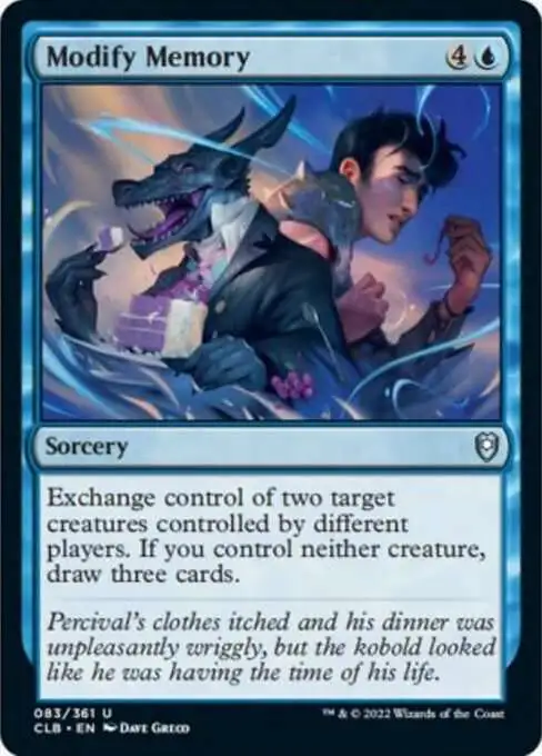 MtG Trading Card Game Commander Legends: Dungeons & Dragons Battle For Baldur's Gate Uncommon Modify Memory #83