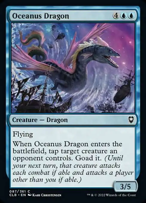 MtG Trading Card Game Commander Legends: Dungeons & Dragons Battle For Baldur's Gate Common Oceanus Dragon #87