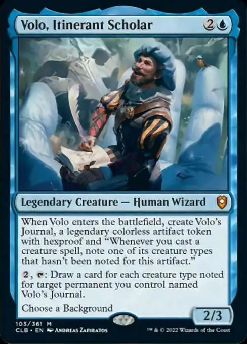 MtG Trading Card Game Commander Legends: Dungeons & Dragons Battle Mythic Rare FOIL Volo, Itinerant Scholar #103