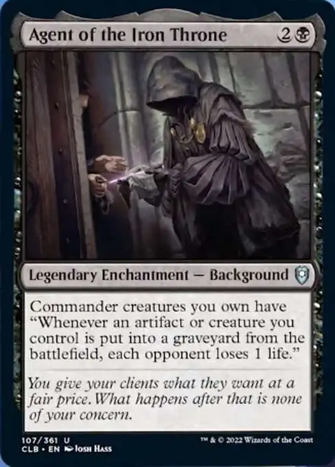 Magic The Gathering Trading Card Game Commander Legends Dungeons Dragons  Battle For Baldurs Gate Single Card Uncommon Agent of the Iron Throne 107  FOIL - ToyWiz